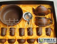 茶具銷售新趨勢 17件套龍鳳紫砂功夫茶具在家居市場的崛起